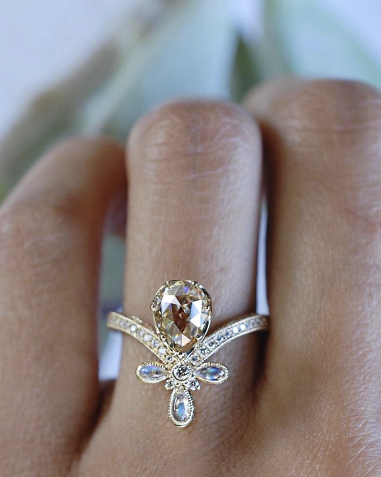 Custom Diamond Engagement Ring Art Deco Vintage