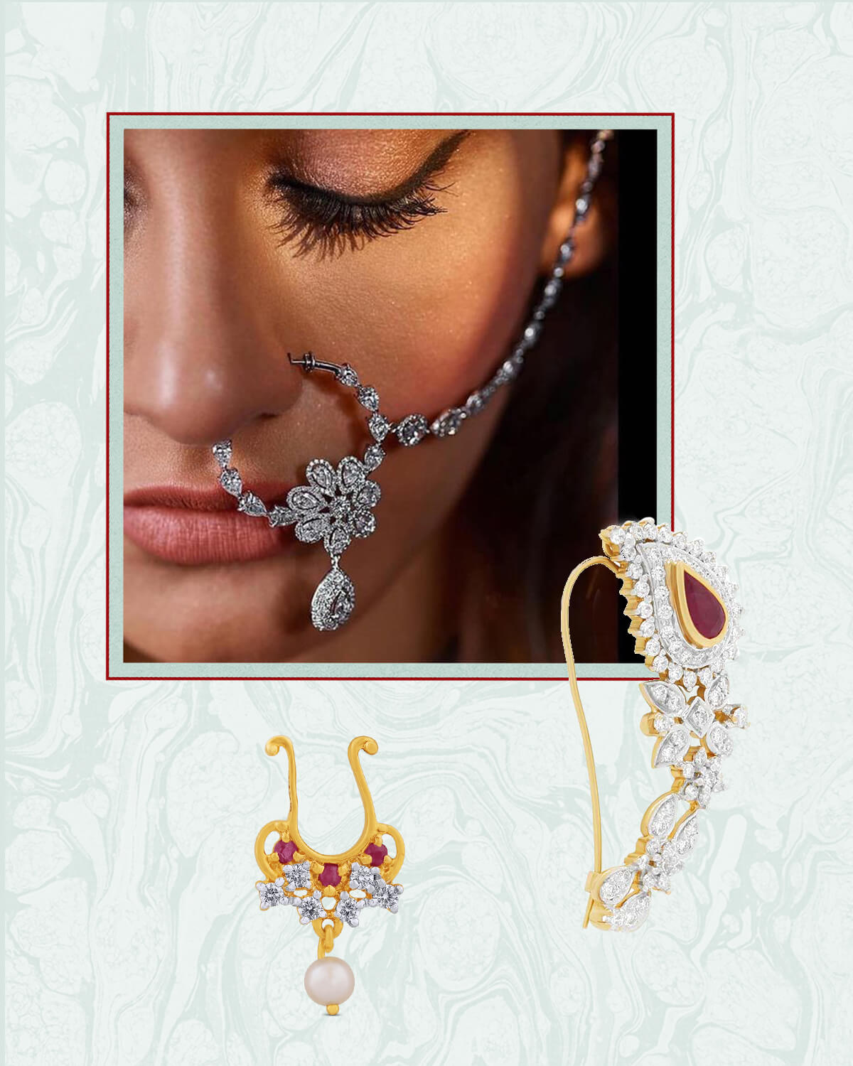 Buy Priyaasi Sheer By Oxidised Silver Vintage Floral Septum Nose Ring Online