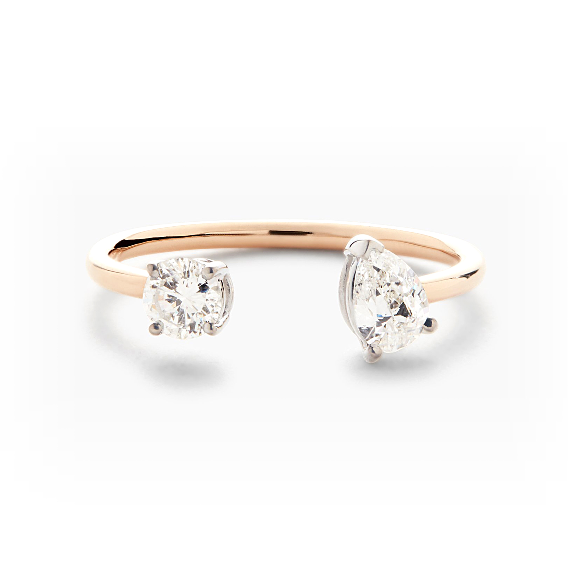 Diamond 2-Stone-Look Ring 1 ct tw Round 10K White Gold | Jared