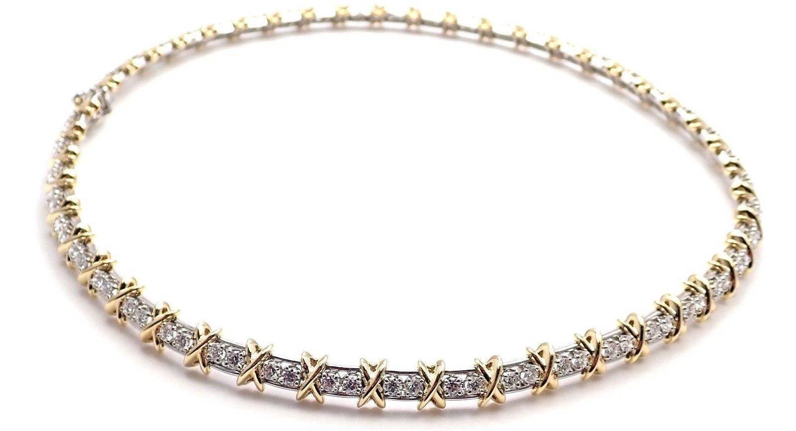 Tiffany & Co Diamond Stitch X Necklace 16 in original boxes - Bloomsbury  Manor Ltd