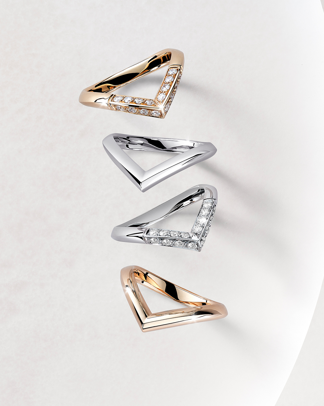 LV Diamonds Pavé Double Ring, LV Monogram Star cut - Jewelry - Collections