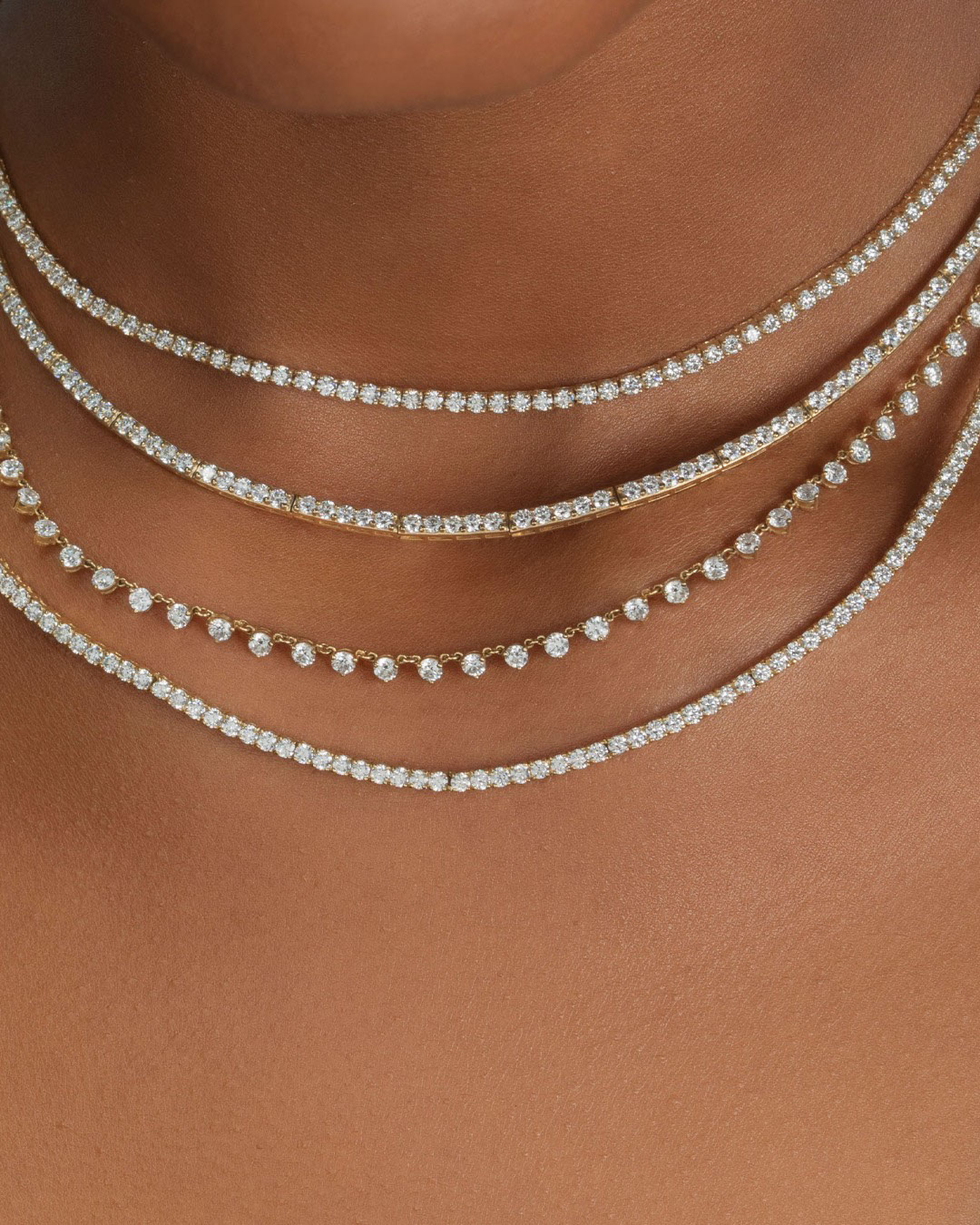 Mini Personalized Tennis Necklace - White Diamond / 14k Yellow Gold – The  Last Line