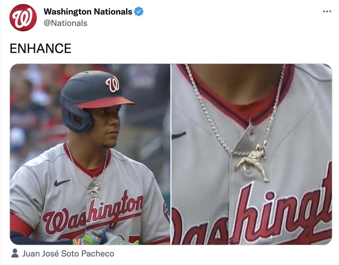 Juan Soto's Icebox Diamond Necklace is Fit for a Baseball Legend