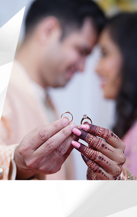 Indian couple showing bridal engagement ring. | Photo 245188