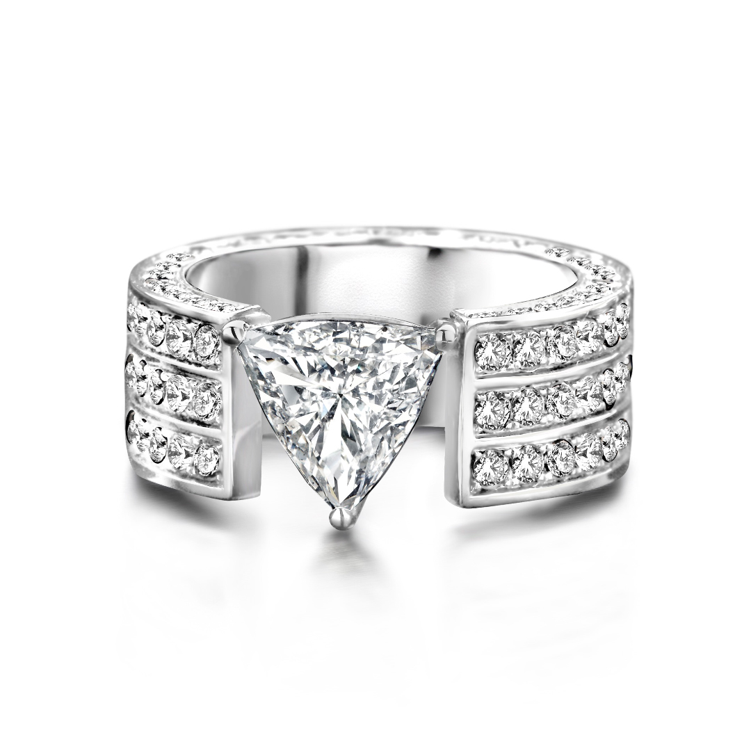 Trillion shaped diamond engagement on sale rings