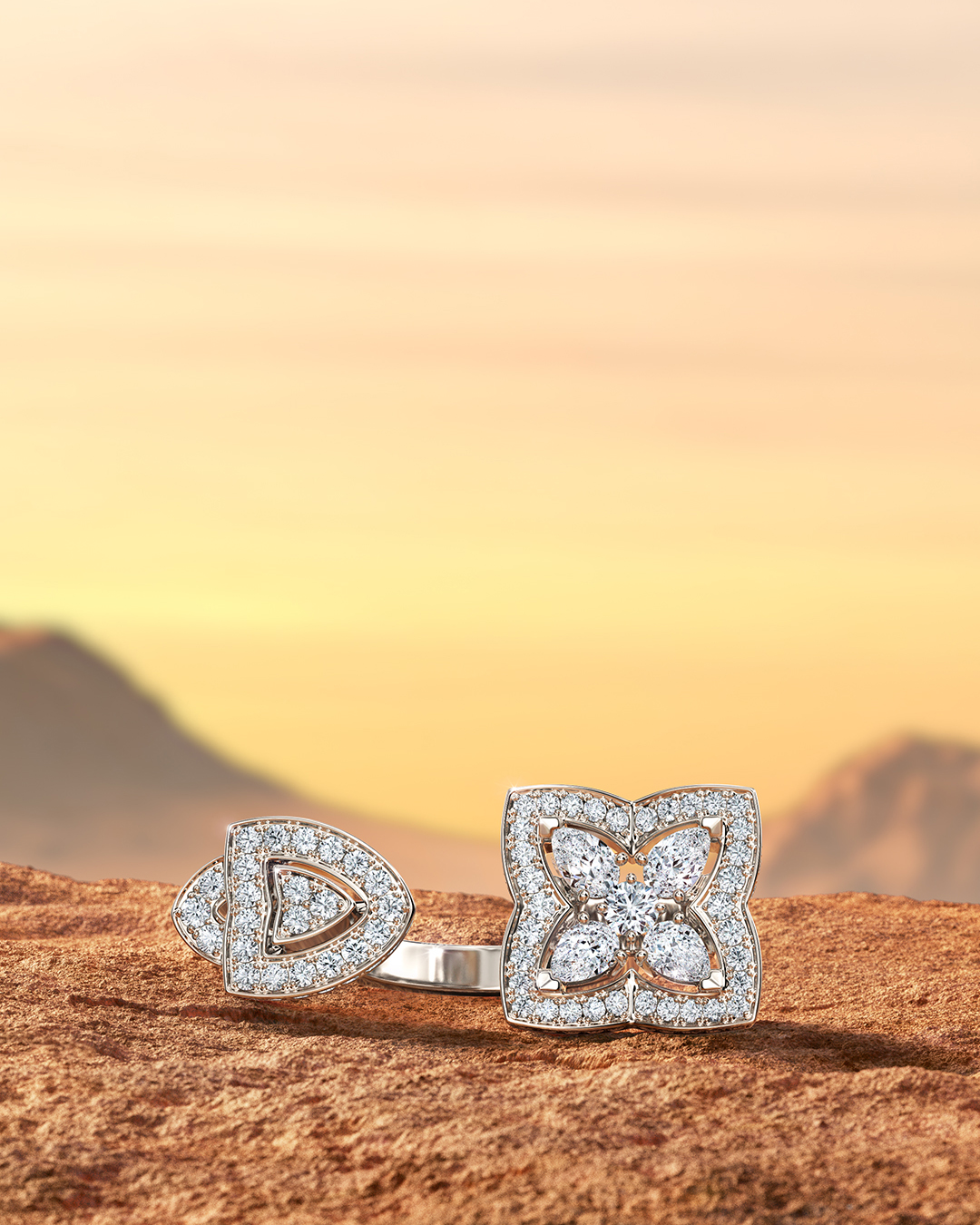 De Beers Jewellers 18kt White Gold Enchanted Lotus Diamond Ring