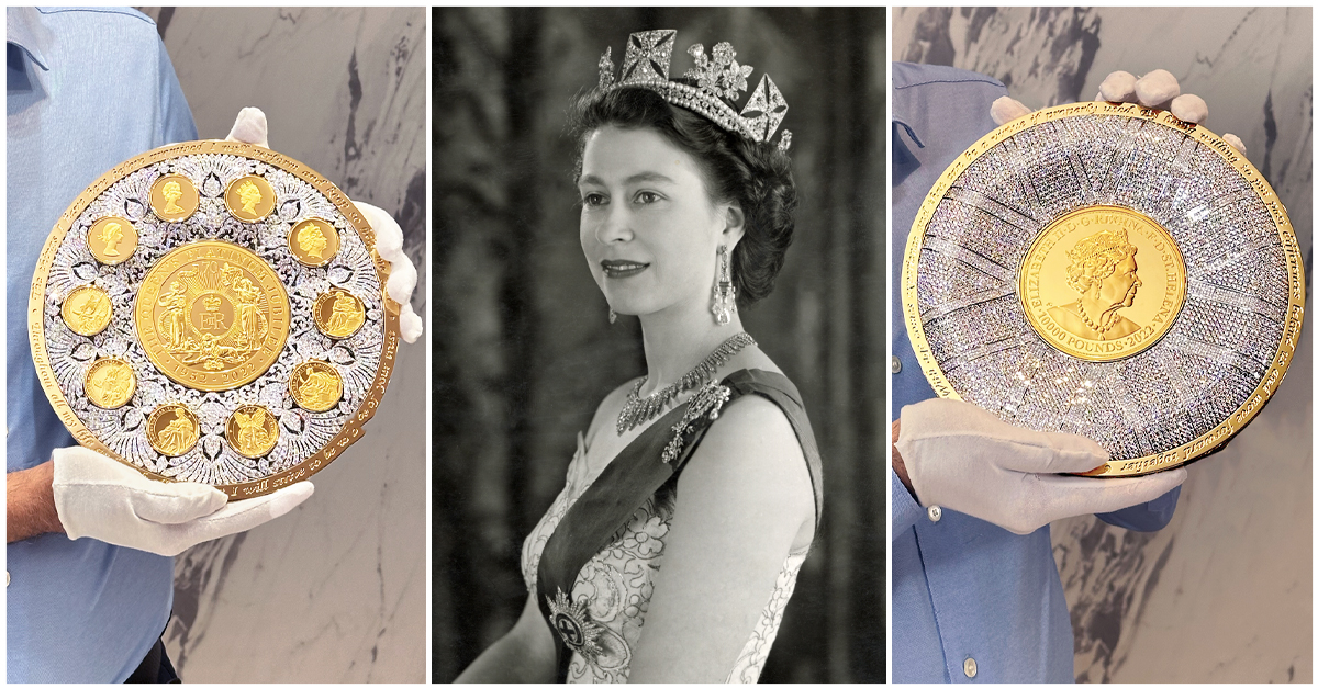 A Coin With Over 6,000 Diamonds Honors Queen Elizabeth II