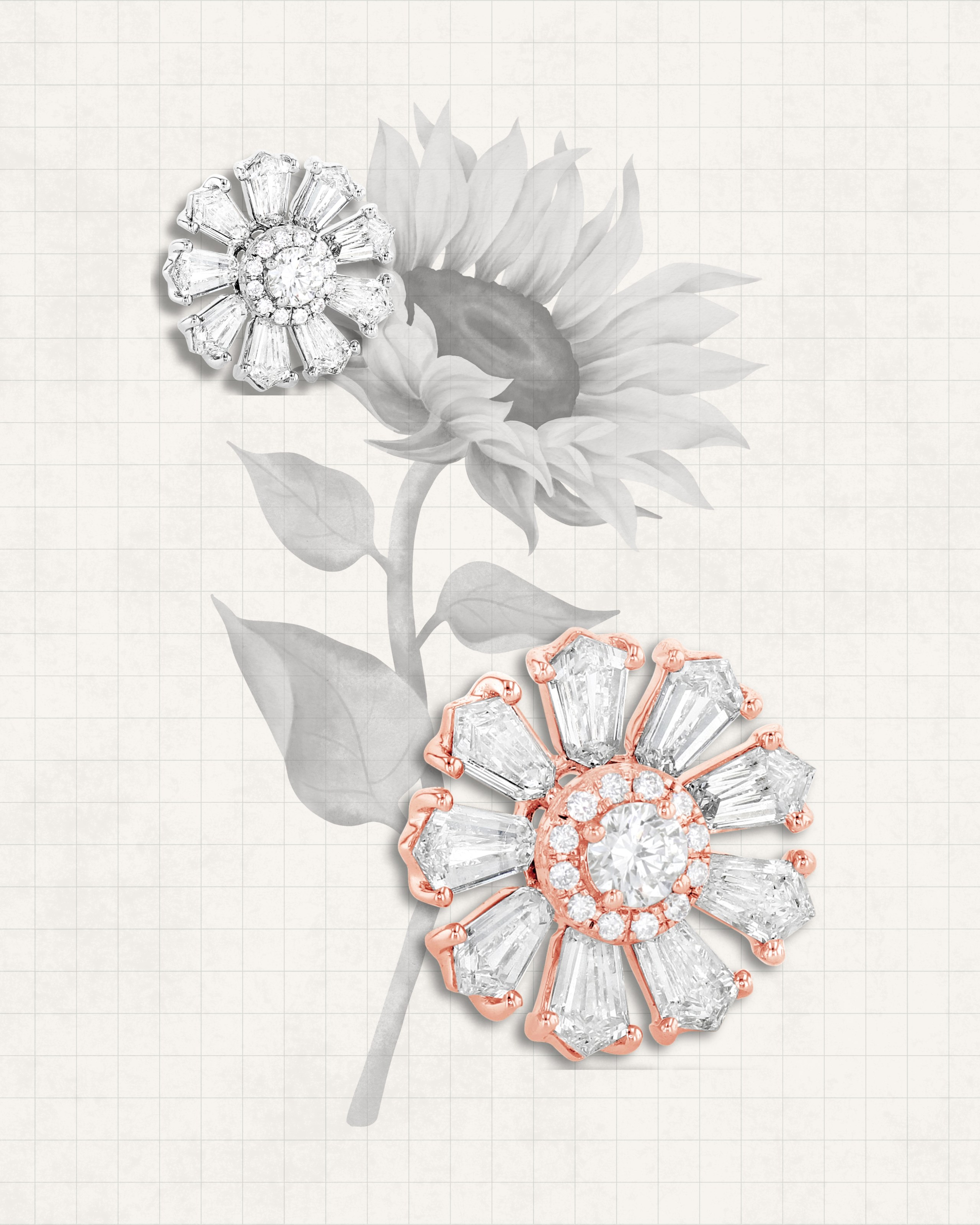 Sunflower-inspired diamond jewellery symbolizing love and grace by Alok Lodha