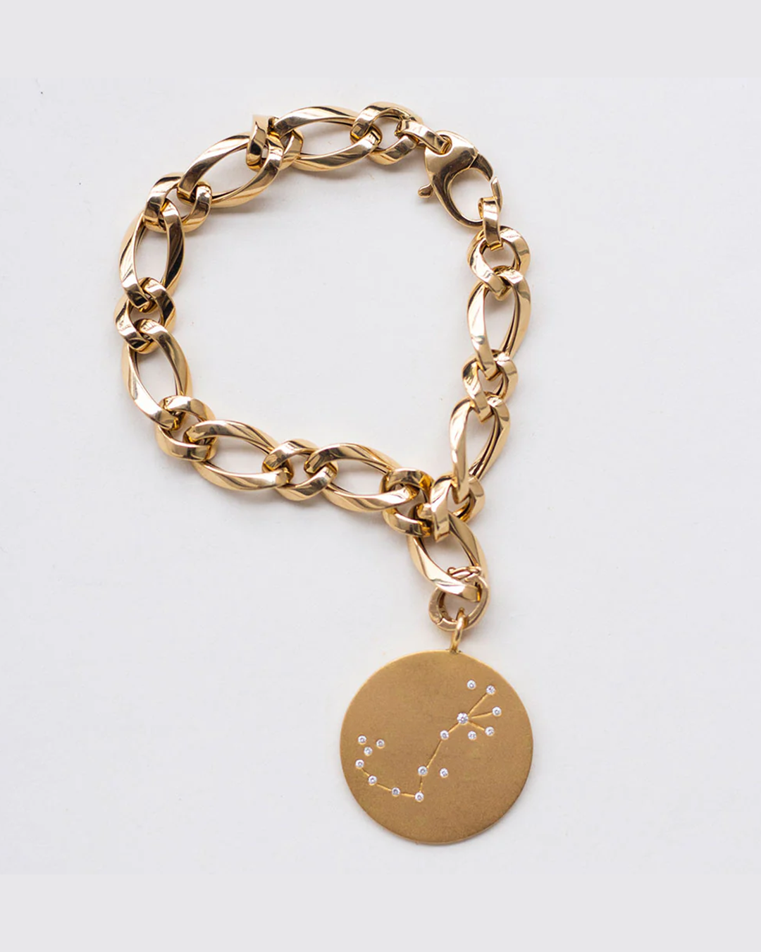 18K gold link bracelet with diamond constellation charm by The Line