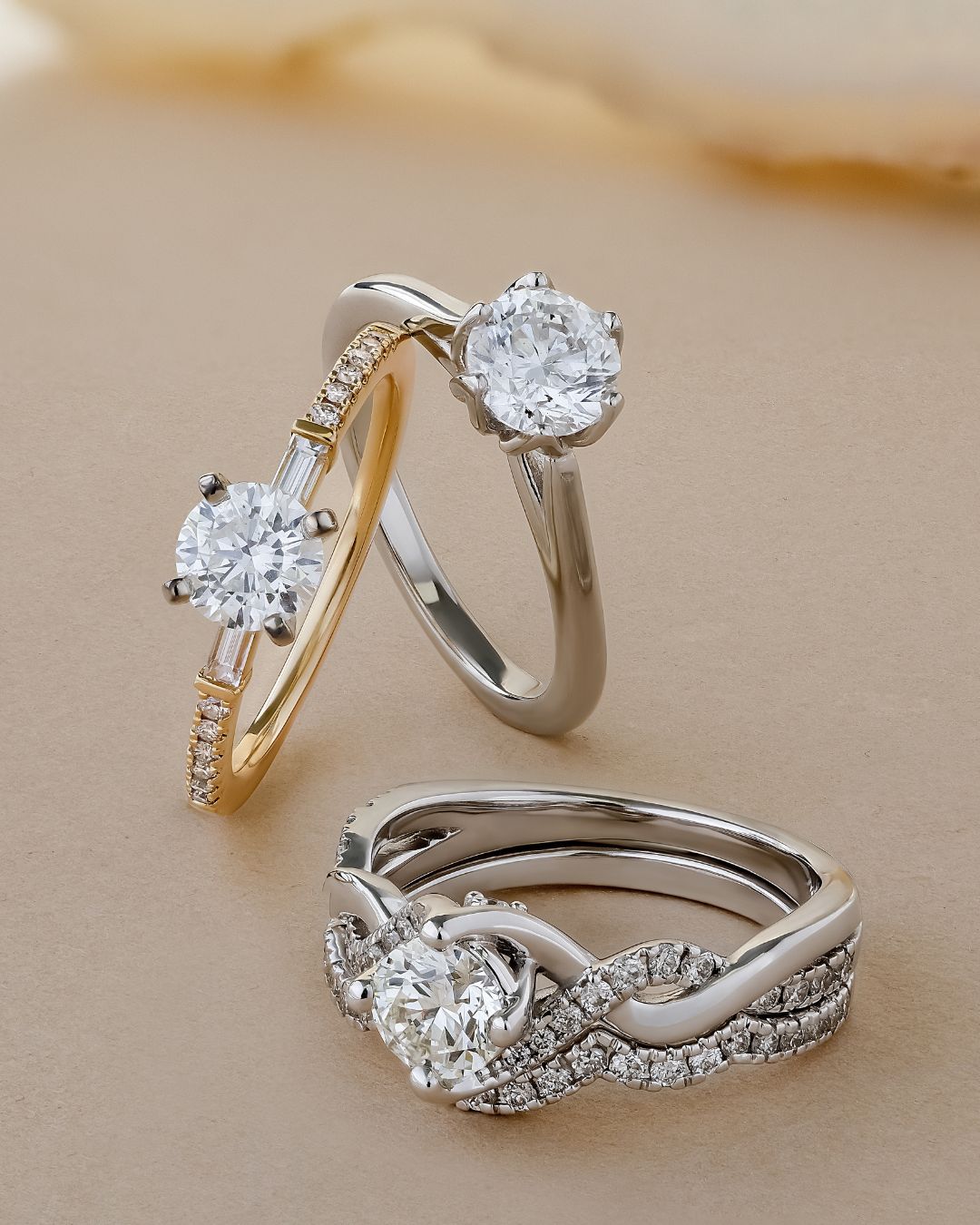 Noventa diamond engagement rings from Riddle's Jewelry.