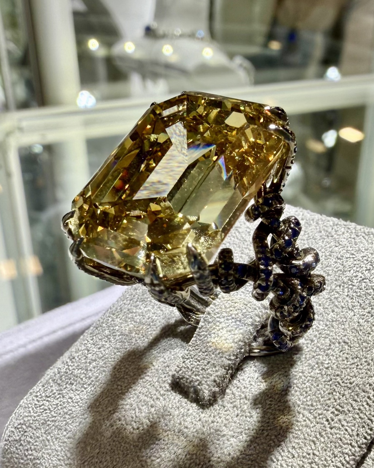 Fancy Colored Yellow Emerald Cut Diamond Ring 2025 Miami Antique Show