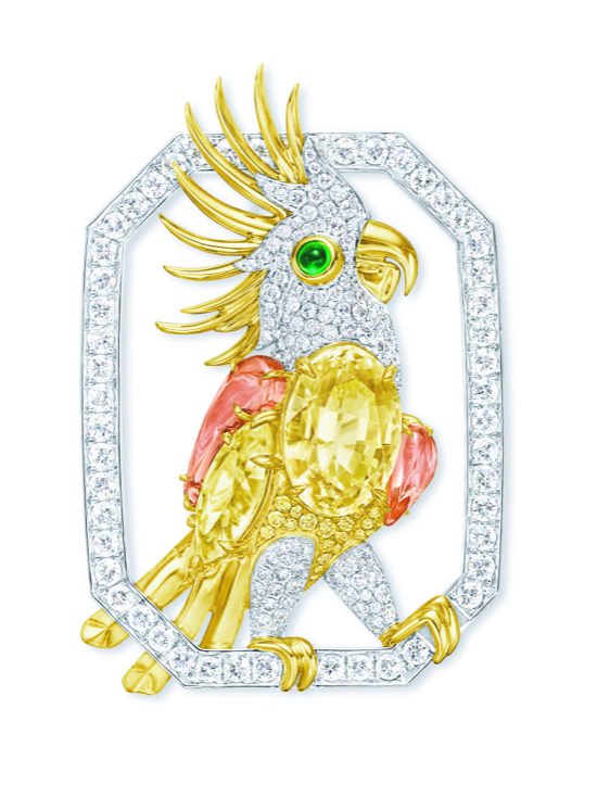 Harry Winston Golden Cockatoo Brooch edited