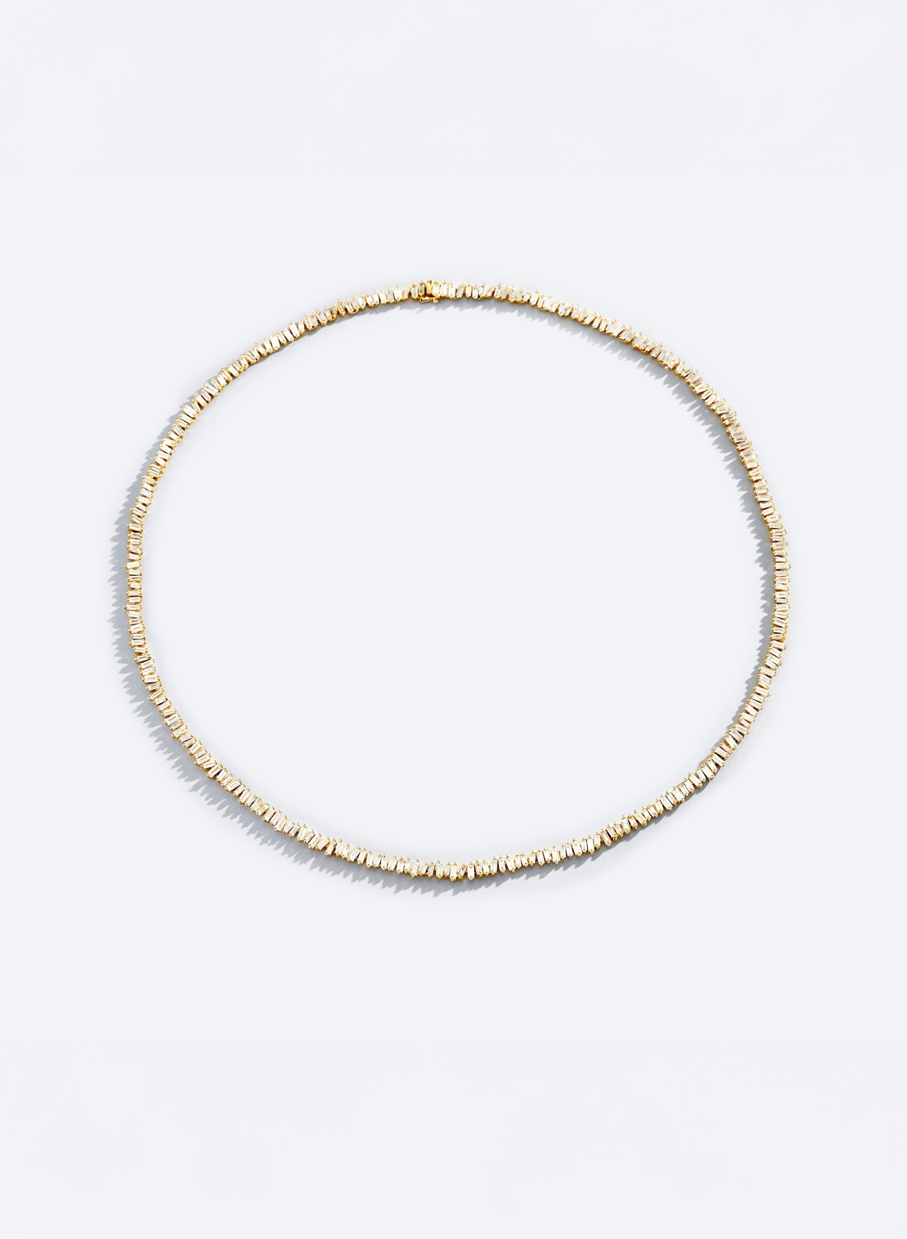 Feminine yet modern diamond tennis necklace from Suzanne Kalan