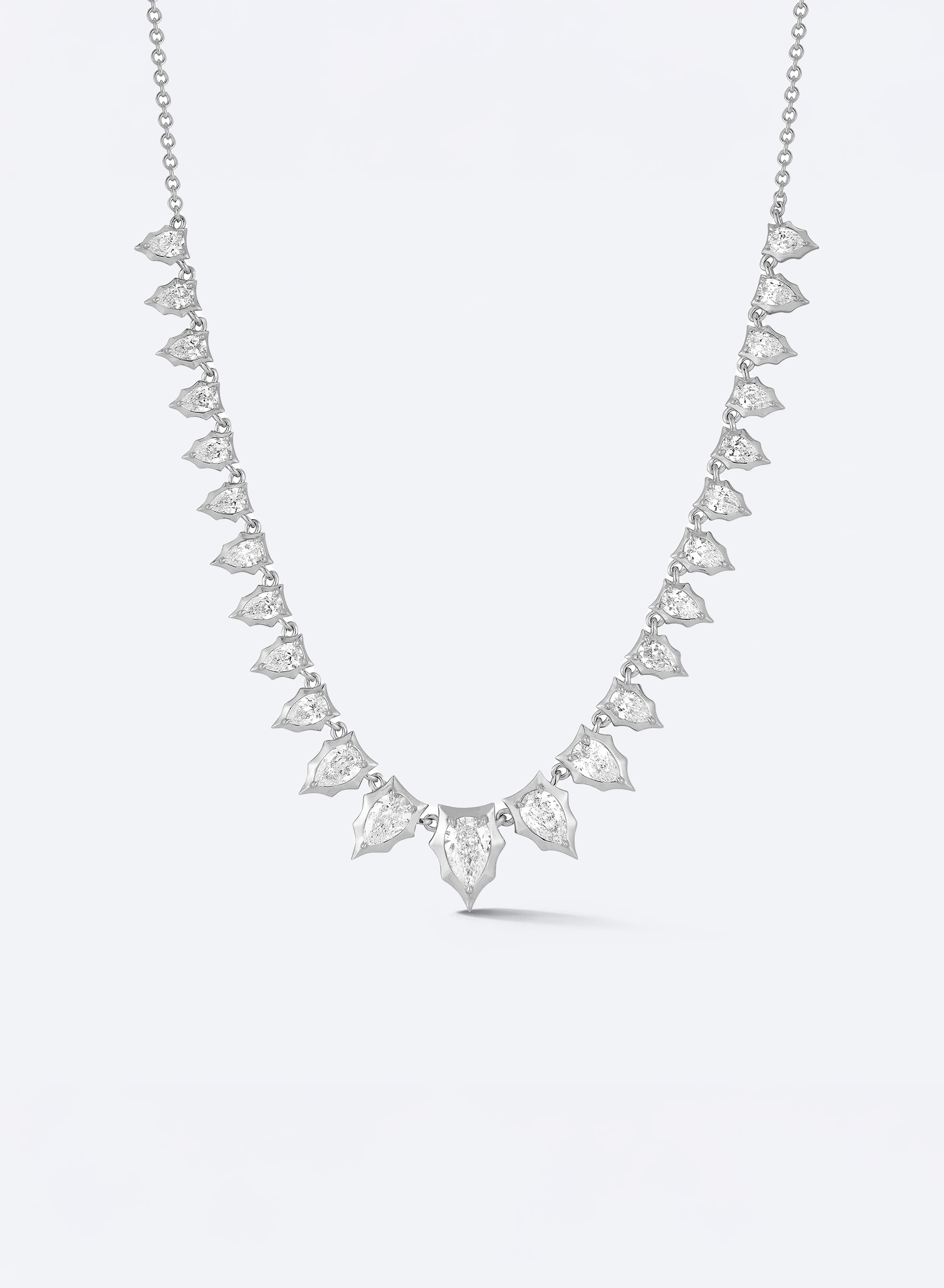 Edgy diamond tennis necklace by Jade Trau 